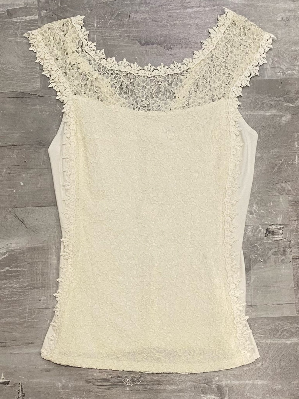 NEW Express Ivory Lace Trim Tank Size Medium